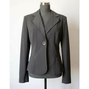 Vintage A. Byer 90s Black One-Button Blazer Jacket, Size Medium, Stretch